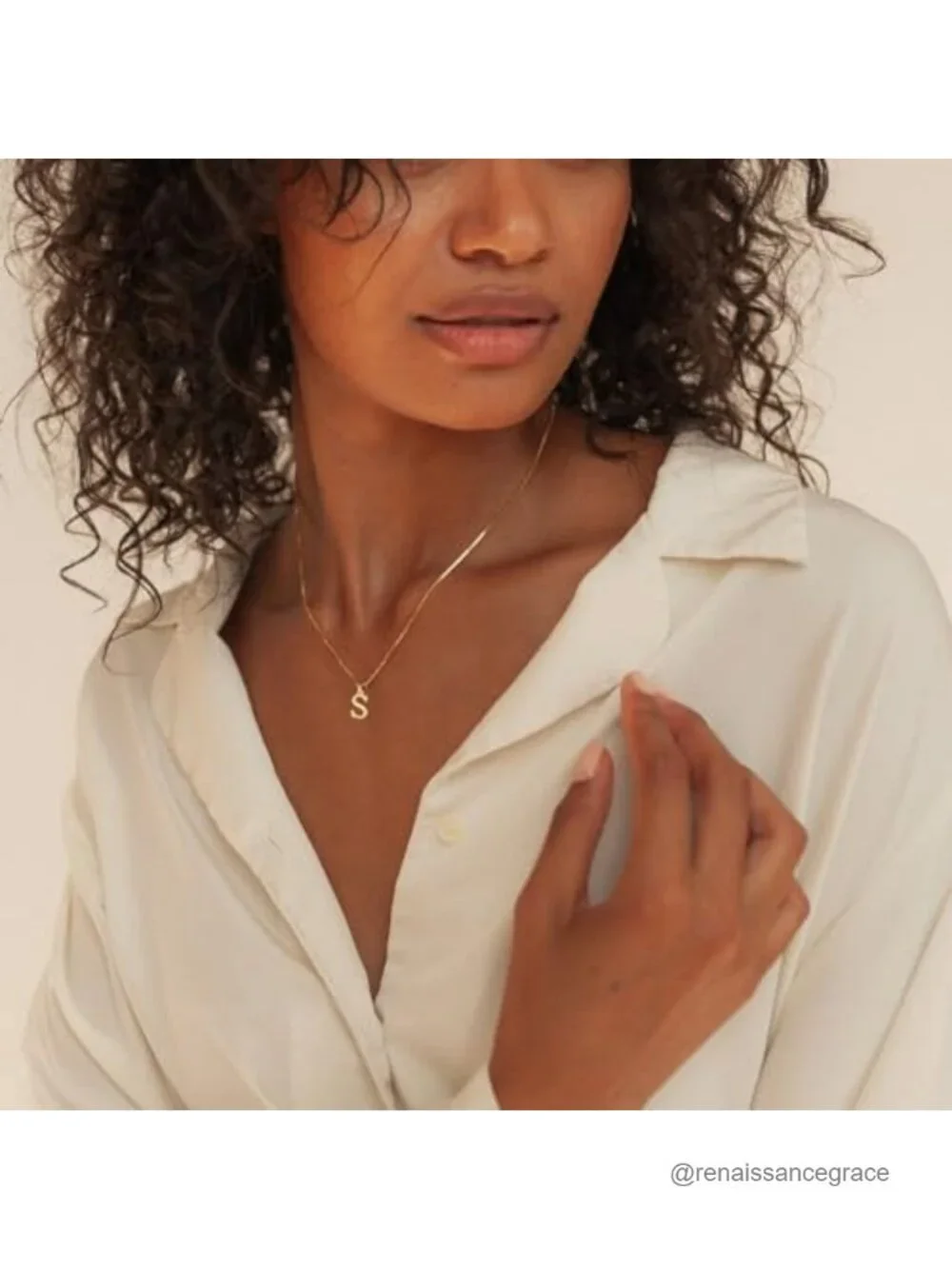 14k Gold Plated Initial Letter Pendant Necklace for Women